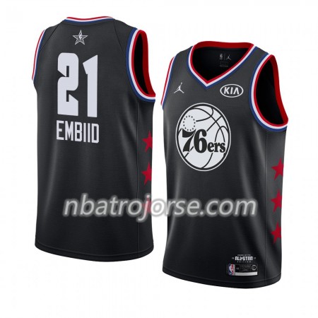 Män Philadelphia 76ers Tröja Joel Embiid 21 2019 All-Star Jordan Brand Svart Swingman